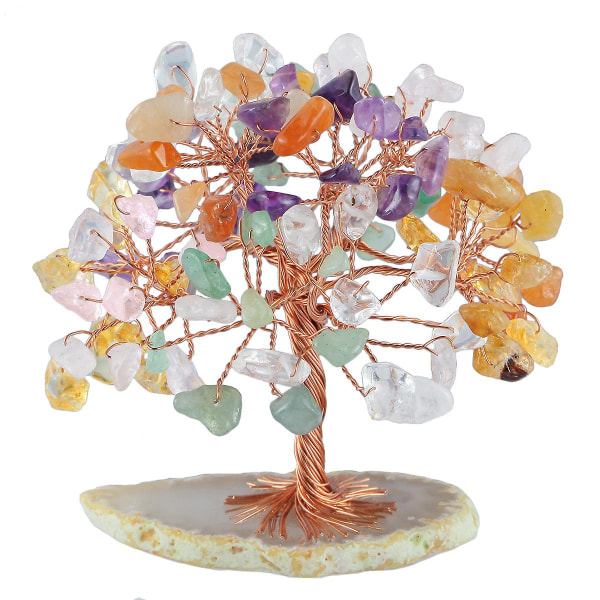 Ametist Kristallträd Naturlig Reiki Healing Kristall Ädelsten Bonsai Pengaträd Feng Shui Kristallträd För Heminredning Colorful