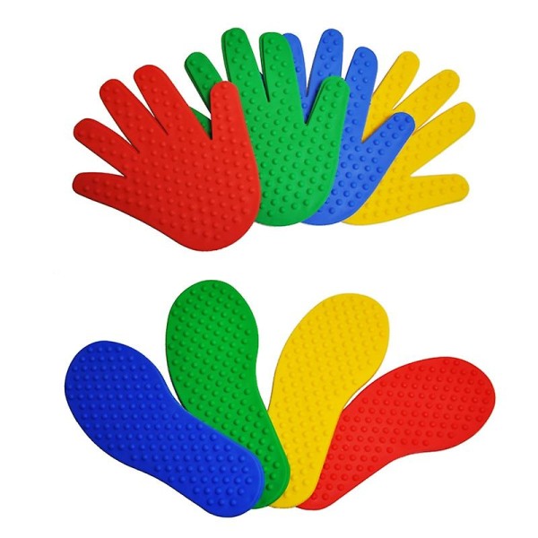 8 par händer och fötter spel 4 färg leksaker för barn Jump Muskulation inomhus utomhus spel rekvisita för Ch four color