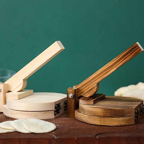 Uppgraderad Degpressverktyg Degpressare Trä Dumpling Skin Degpressare Hushållsbakning Dej Carbon Wood