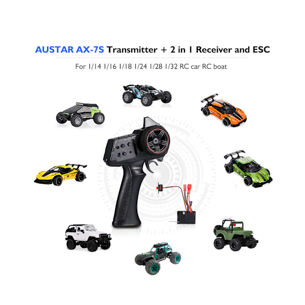 Bærbar AX7S 2.4G 3CH Lille Universal RC Sender Controller