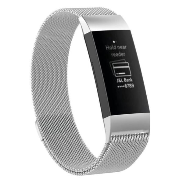Milanese magneettinen vaihtorannehihna Fitbit Charge 3 fitness (L) - watch