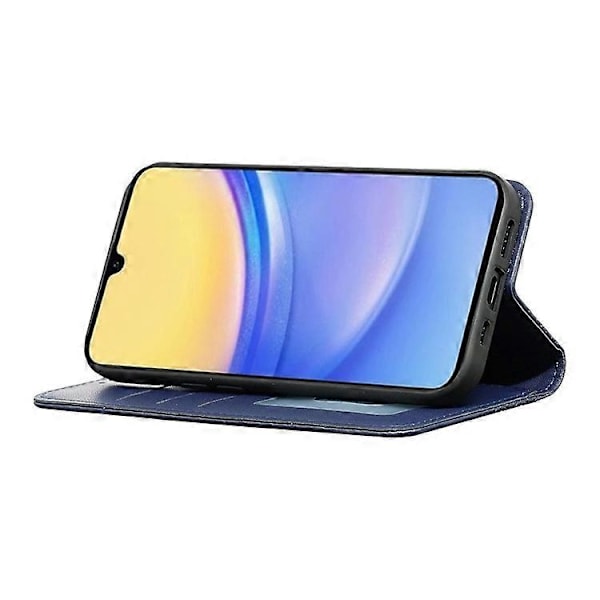 Kompatibelt Plånboksfodral för Samsung Galaxy A26 5G, Stark Magnetisk Rutmönstrad Prägling Läder Flipfodral Blue