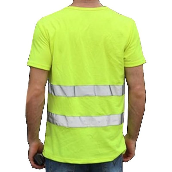 Hi Vis Viz Visibility Kortärmad Safety Crew Neck T-shirt Yellow 3XL