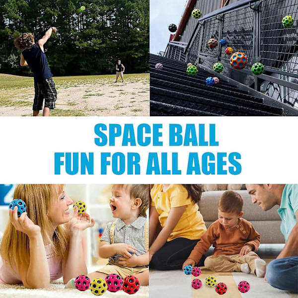 6 stk Astro Jump Balls Romball Ekstrem Høy Hopp Ball Tiktok Pop Hopp Måne Ball Gummi Hopp Sansestimulerende Ball -ES 6PCS