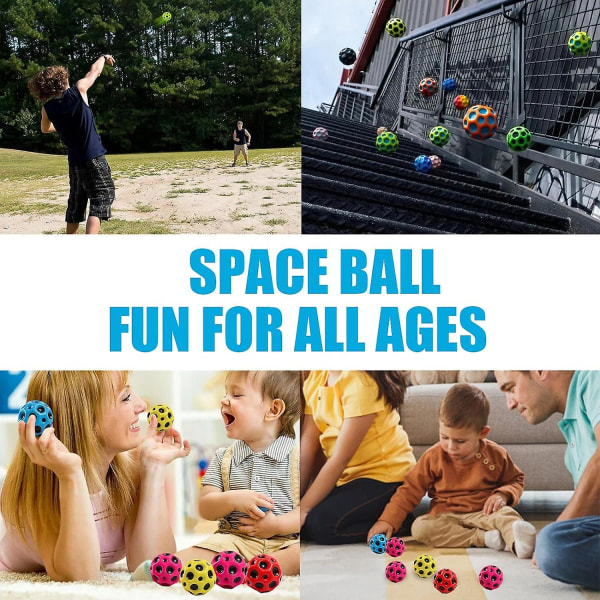 6 stk Astro Jump Balls Space Balls Ekstrem høj hoppende bold Tiktok Pop hoppende Moon Ball Gummi Bounce Sensory Ball -ES orange