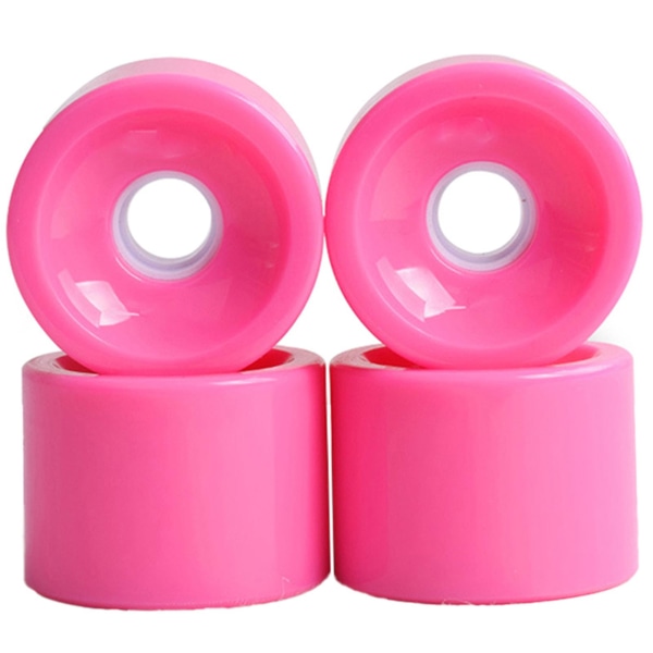 70 mm slitstarka Pu skateboardhjul med högelasticitet skateboardtillbehör Pink