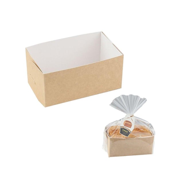 100 st Kakbröd Förpackningslåda Toast Papper Kartong Bagerilådor för Fest