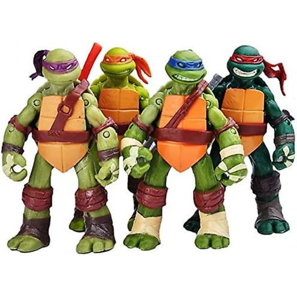 Ninja Turtles 4 kpl setti - Teenage Mutant Ninja Turtles Action Figure - TMNT hahmot Lalosliv 4 kilpikonnaa Sef hahmot - Ninja Turtles lelusetti - Ninja Turtles A