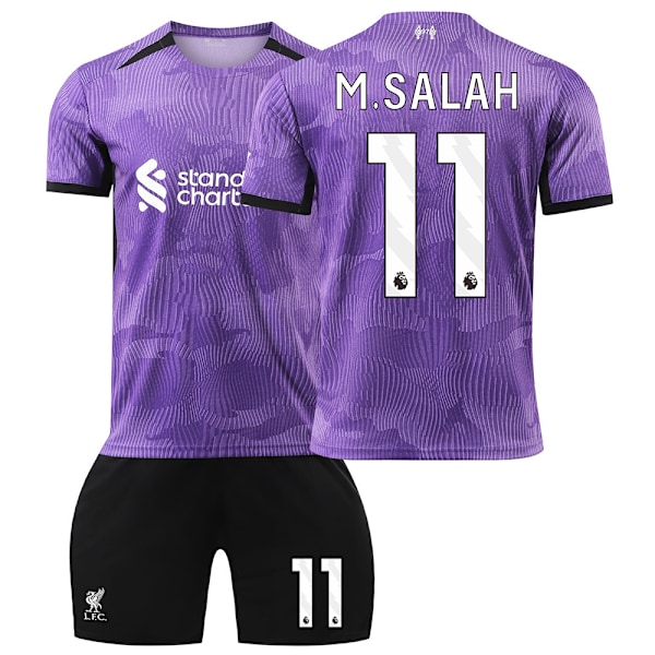 2324 Liverpool FC Andretrøye Bortebane Fotballdrakt Sesongsett-Salah 22(120-130cm)