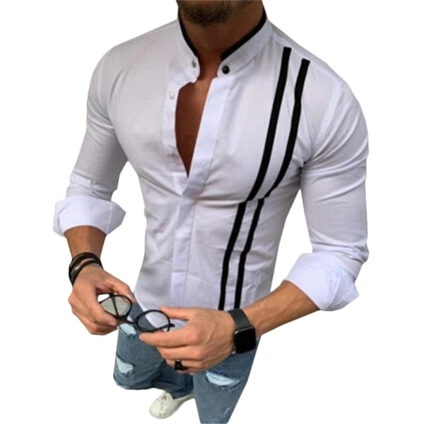 Herreoverdele Langærmet skjorte Casual skjorter White XL