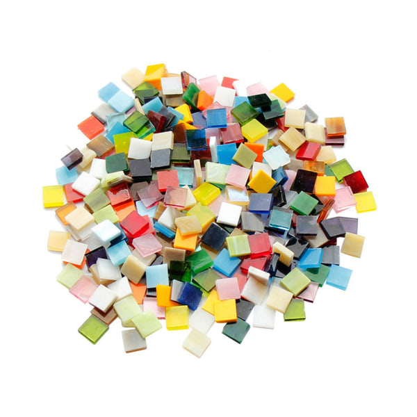 Mosaikmålat glasplattor - 250 st, flerfärgade för konsthantverk