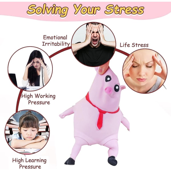 2023 Nyt Pink Pig Squishy Legetøj, Nyhed Cute Pig Squeeze Legetøj, Sød Pink Pig Man Sensorisk stresslegetøj, Stress Reliever Legetøj S