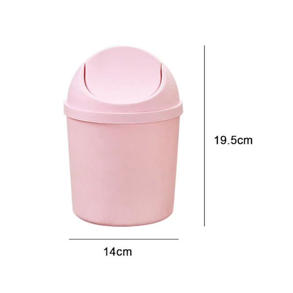 Lille Plastik Affaldsspand med Svinglåg - Pink