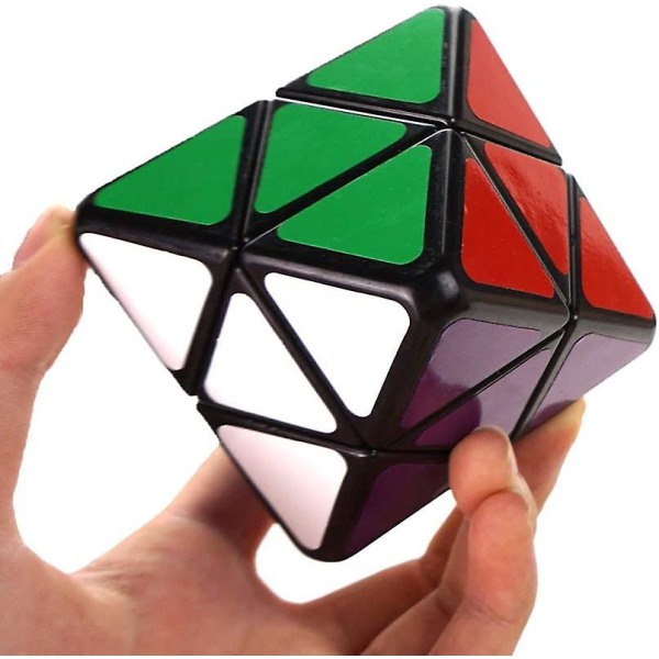 Wabjtam 4-akset Octahedron Speed ​​Cube Puslespil Fire-akset Octahedron Diamond Shape Magic Puzzle Cube -ES