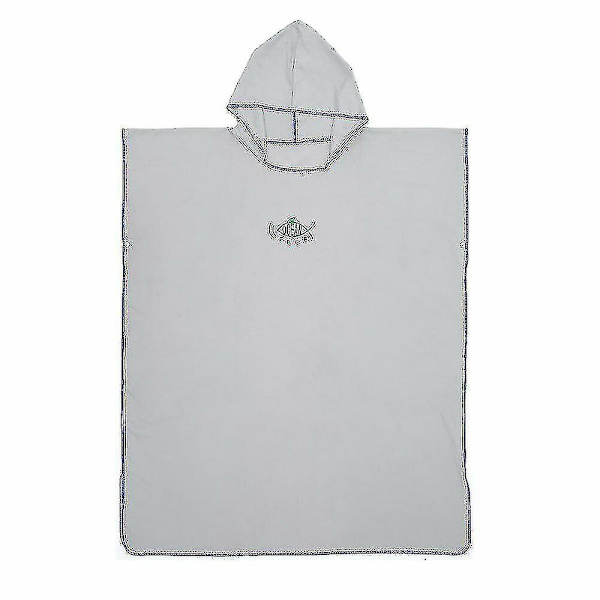 Rantapyyhe Poncho kylpyhupullinen nopeasti kuivuva kylpytakki uimapyyhe gray