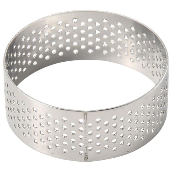 10-pack 5 cm rostfritt stål Tart Ring, värmebeständig perforerad kaka Mousse Ring, Rund Ring Bakning Silver