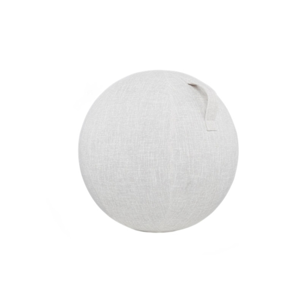 Dammskyddande, halkfri träningsbollsskydd i bomullslinne, praktiskt fint stickat yogabollsskydd för hemmet Grey with White M