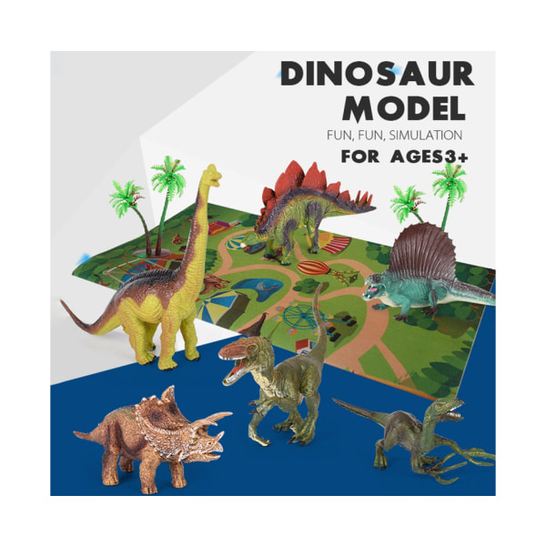 Dinosaurie Modeller med Lekmatta Scenutveckling Leksak