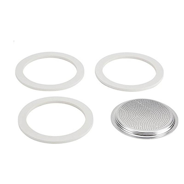 50 ml:n korvaavat tiivisteet ja suodatin 1 kupin Moka-/Break-/Mini-espressokoneille white