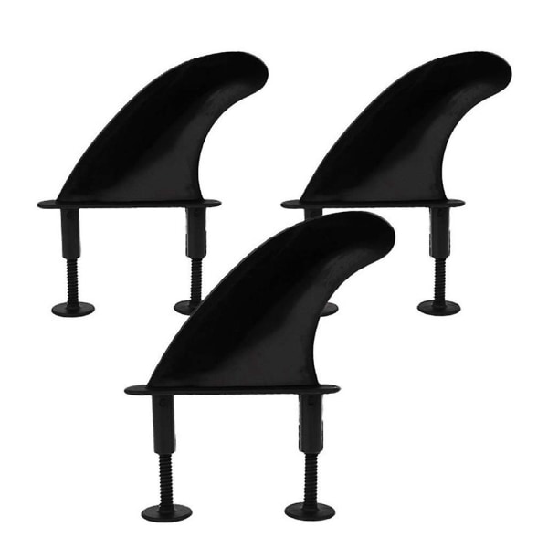 3st Soft Top Surfboard Fins Set för Softboard Paddle Board Surfbrädor Tillbehör black