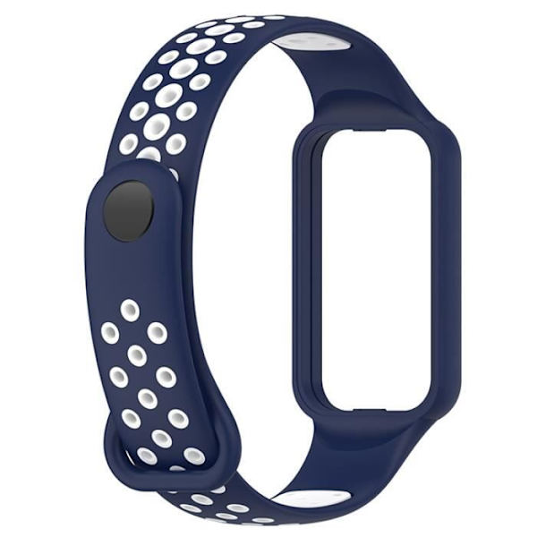 (blå og hvit) Hullformet silikonstropp Tilbehør til Redmi Band 2