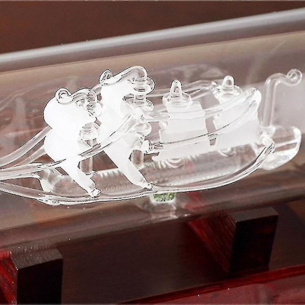 Skepp i en flaska Glasbåt Träbotten Dekorativa prydnadsföremål(gyllene)_gåva av G -ES