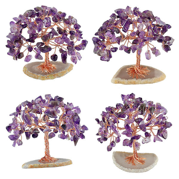 Ametistikristallipuu Luonnollinen Reiki parantava kristalli jalokivi Bonsai Rahapuu Feng Shui -kristallipuu kodin sisustukseen Amethyst