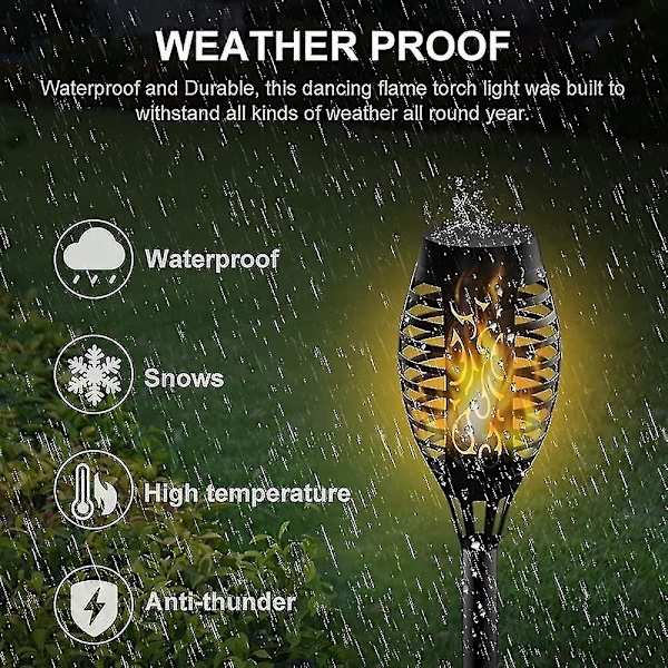 Solar Flame -valot, 12 led-aurinkolamppua välkkyvällä liekillä, vedenpitävä aurinkopaneeli, 4 kpl