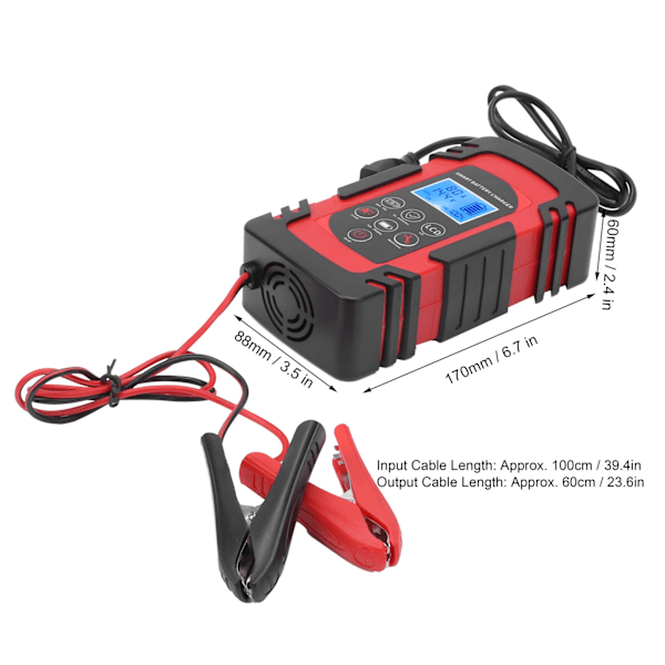 DC‑80 Smart Batteriladdare Underhållare Överladdningsskydd för Bil Motorcykel AC110‑220VEU-kontakt
