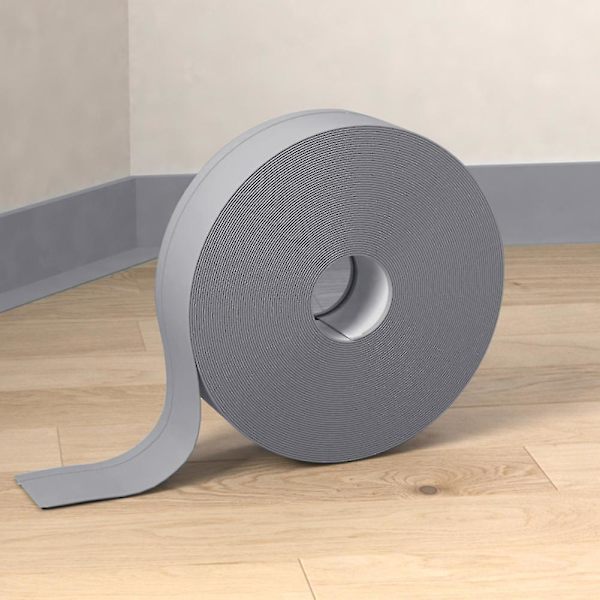 5m selvklebende gulvlister for veggkant Light Grey 100 x 25 x 1.5 mm