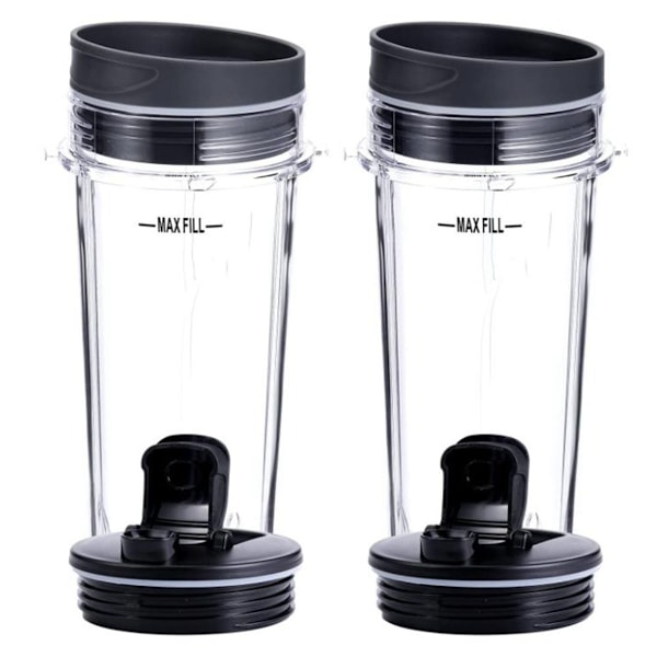 2 stk. 16 OZ Kopp med fire lokk, blender reservedeler til BL660 BL770 BL740/QB3000/BL810 Blender