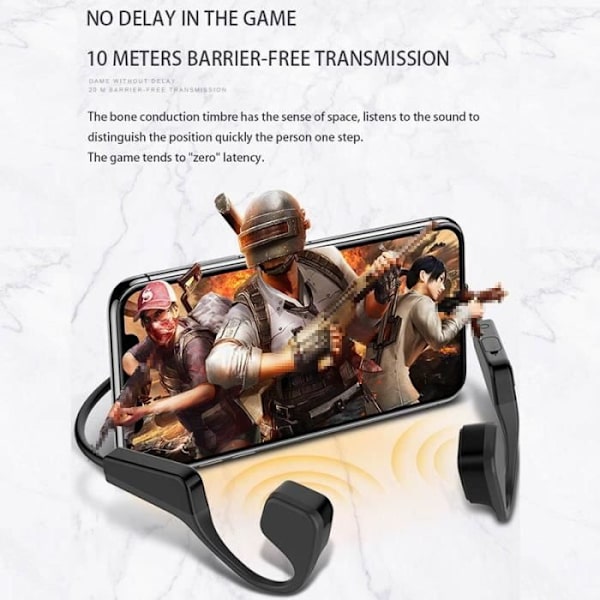 Luun johtamisen Bluetooth 5.0 kuulokkeet, älykkäät kuulokkeet, hiki- ja melunvaimennus [A9ED16C]