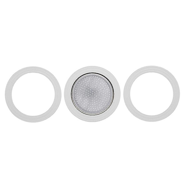 50 ml:n korvaavat tiivisteet ja suodatin 1 kupin Moka-/Break-/Mini-espressokoneille white