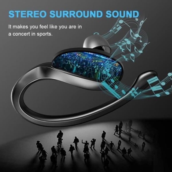 Bluetooth Øretelefoner Sport Trådløse Øretelefoner 5.1, IPX7 Vandafvisende Bluetooth Headset, CVC8.0 Støjreducerende Bluetooth Sport Headset a[137]