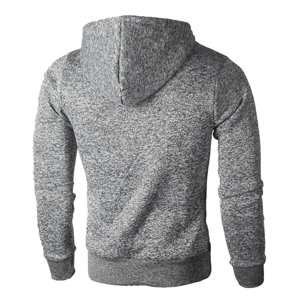 Herrar Tröjor Långärmad Pullover Huvtröja Light Grey M