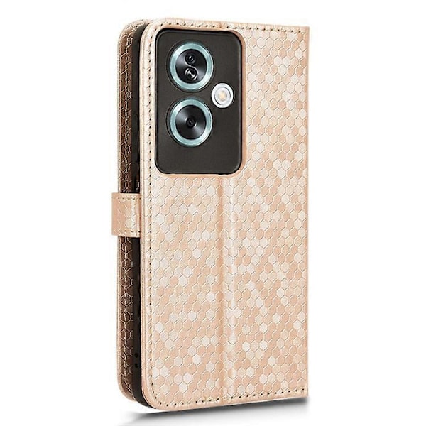 Kompatibel med Oppo A79 5G / A2 5G Magnetisk Telefon Cover Læder Præget Prikker Mønster Cover PinkGold