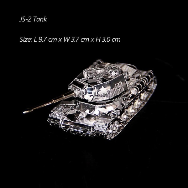 3d Metal Puzzle Gjør-det-selv-manual Famous Tank Military Series Tiger Tanks T-34 Js-2 M1a1 Tank Model Sette sammen Jigsaw Puzzle JS-2 Tank