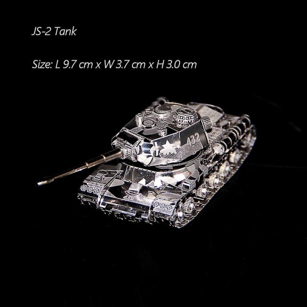 3D Metallipalapeli DIY Manuaali Kuuluisa Tankki Sotilas Sarja Tiger Tankit T-34 Js-2 M1a1 Tankki Malli Kokoa Jigsaw Palapeli JS-2 Tank