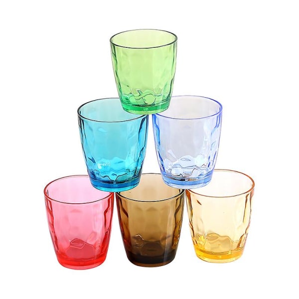 330/420/470 ml fargede plastkopper Gjenbrukbare drikkeglass til piknikfest 6 sett 330ml