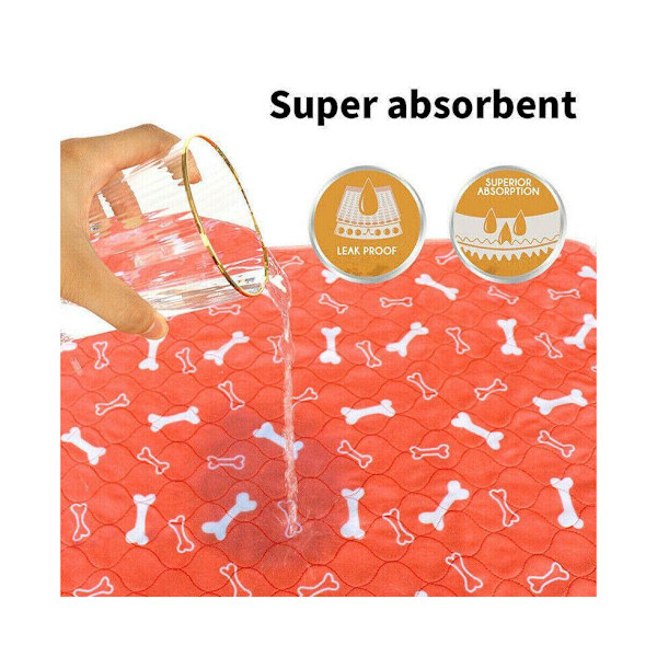 Orange Vaskbar Hundekat Træningspude Sengeunderlag Absorberende Måtte 40x60cm