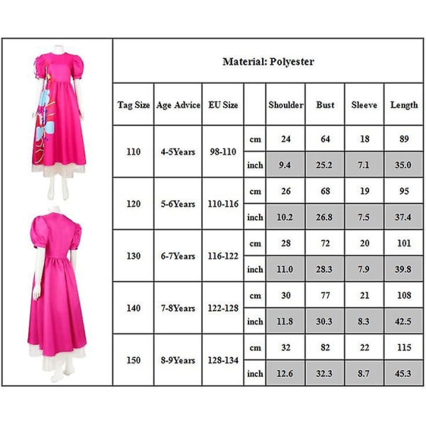 4-9 År Barn Flickor Konstig Barbie Cosplay Kostym Klänning Halloween Fest Fancy Dress Up Presenter 8-9Y