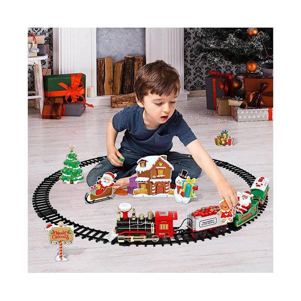 Julens elektriske toglegetøjssæt - med lys og lyde, Kid Railway Assembly