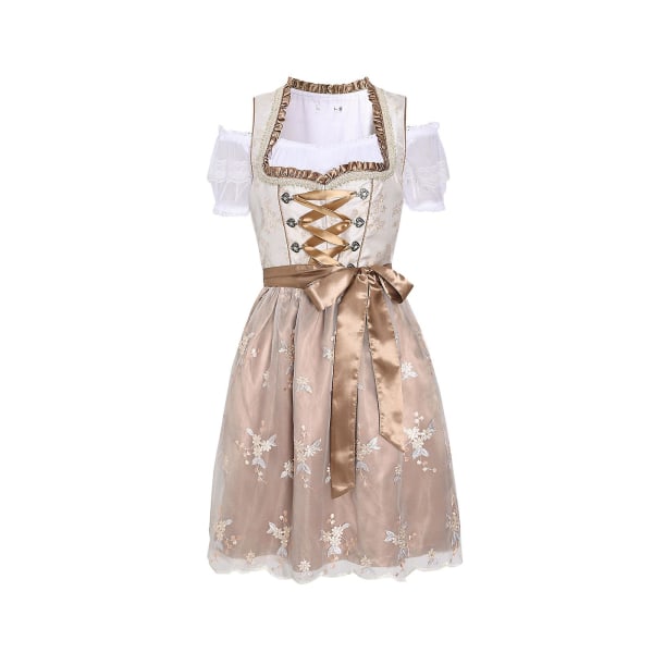 Oktoberfest Kostumer Dame Dirndl Kjoler 3 Stk Lysebrune -HG Khaki 38