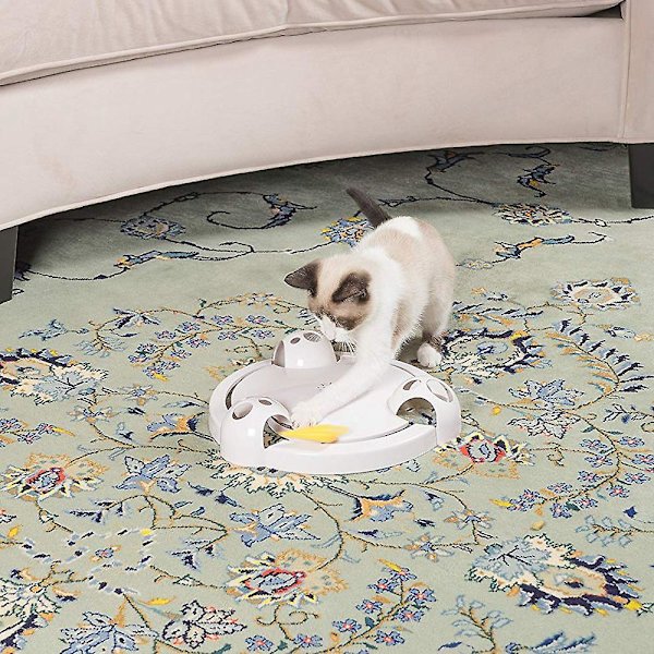 Pounce Cat Toy, interaktivt automatisk legetøj, justerbart elektronisk batteridrevet legetøj white