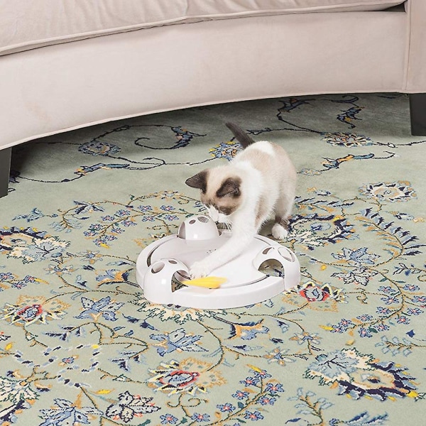 Pounce Kattleksak, Interaktiv Automatisk Leksak Justerbar Elektronisk Batteridriven Leksak KL white