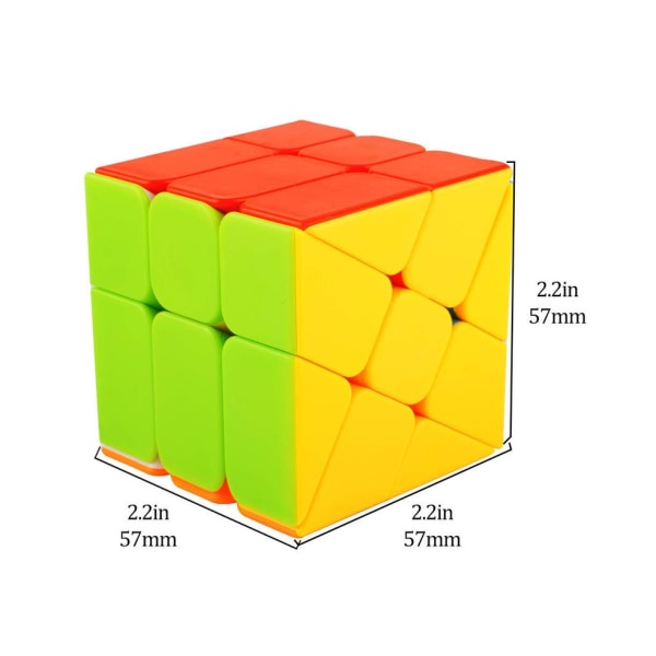 Xelparuc 3x3 Speed ​​Hot Wheel Skewb Magic Cube Puslespil - 2,24"