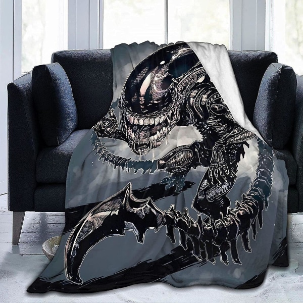 Snorlax Fleece Tæppe Ultra-blødt Mikro Tæppe Varmt Kast Tæppe Kompatibelt Med Voksne -sintee-alien-xenomorph- -u156 -ES 80x60in 200x150cm