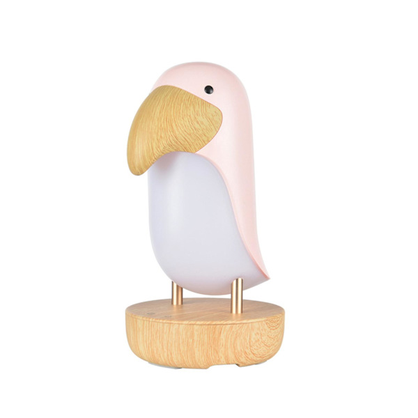 Birds Bluetooth-høyttaler Ambient Light Trinnløs dimming Led Pustelys Usb Oppladbar Touch Bordlampe Pink Basic Section