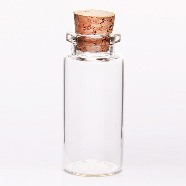 20 stk. Glasflasker Mini Glasflaske med Korkprop Ønskeflasker, Til Bryllupper, Kreationer og