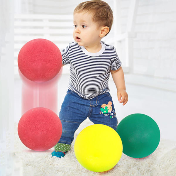 Naievear Hiljainen Pallo Anti-pudotus Ei Pumppua Vaadita Pehmeä Korkea Elastisen Kiinteä Pallo Urheilu Monivärinen Hiljainen Koripallo Pallo Leikki Lapselle Red 18cm